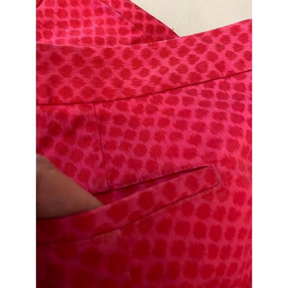 Gap Ultra Skinny Pants Red Geometric Print Stretch Cotton Blend Size 16 - Picture 10 of 11